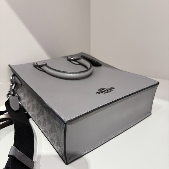 Coach Men's Dylan Tote Bag In Signature Canvas CCG37 Grey/Charcoal - Picture 5 of 12